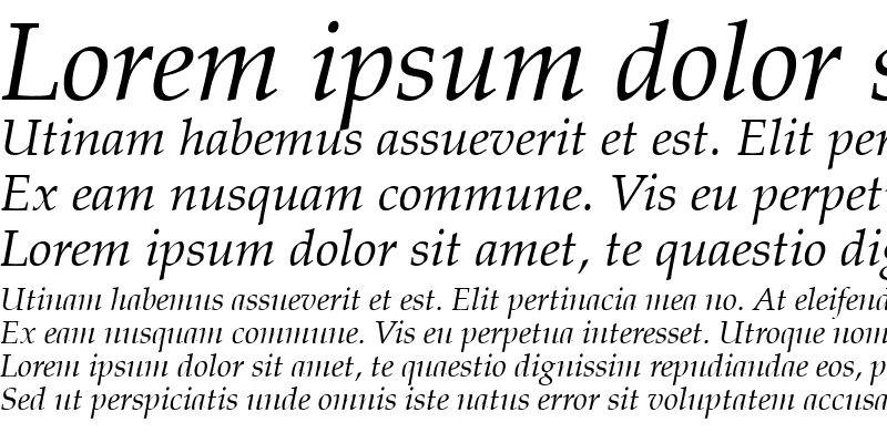 Sample of Palatino LT Italic