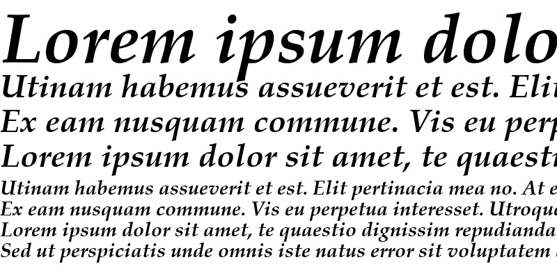 Sample of Palatino OsF Bold Italic