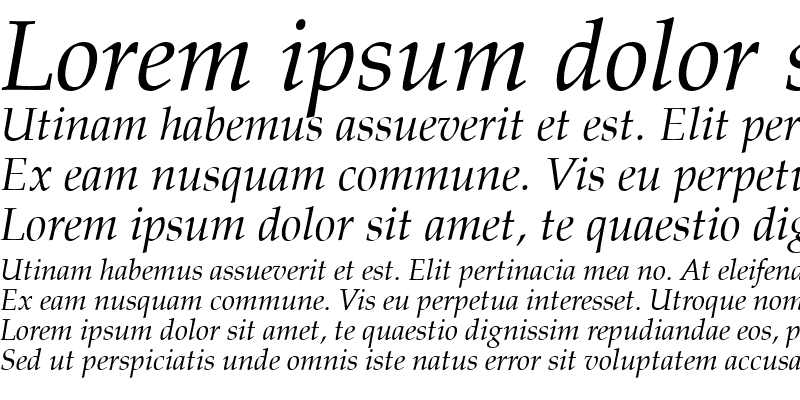 Sample of Palatino SC Italic