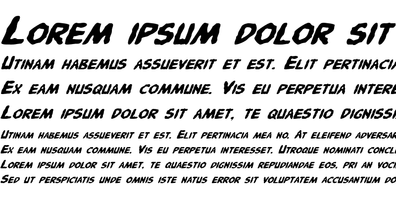 Sample of Pandemonious Puffery Italic Italic