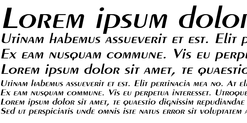 Sample of Pare Wide Italic