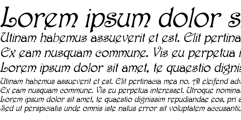 Sample of Parisian Italic