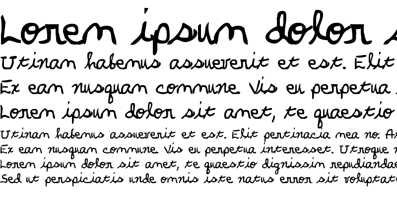 Sample of Parker's Hand Bold Bold