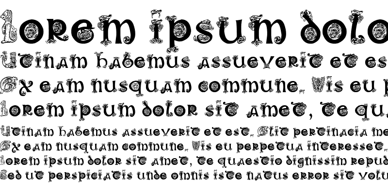 Sample of Pauls Illuminated Celtic Font