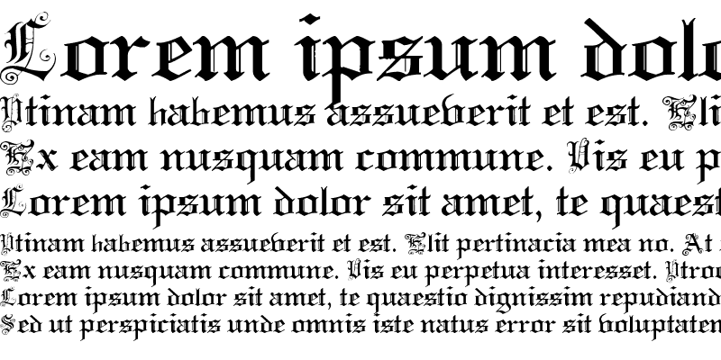 Sample of Pauls Swirly Gothic Font