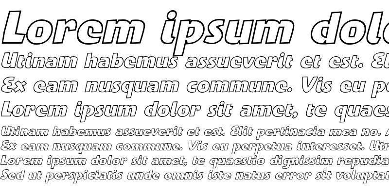 Sample of Penguin Outline Italic