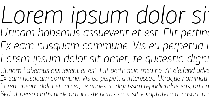 Sample of PF Agora Sans Pro Thin Italic
