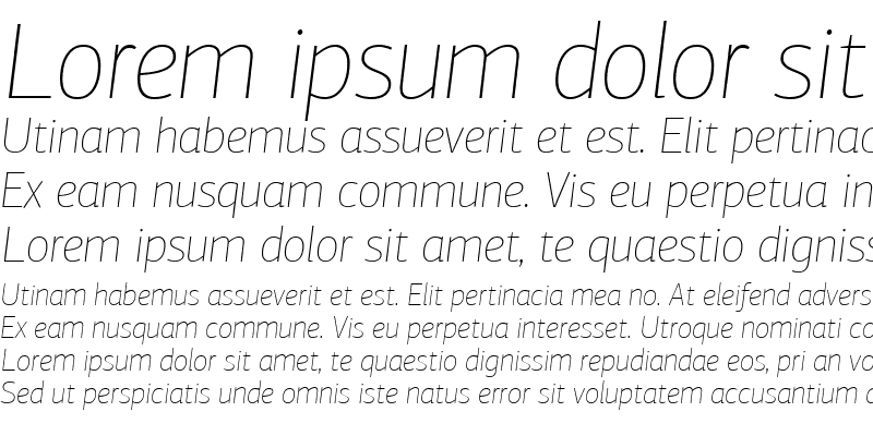 Sample of PF Agora Sans Pro XThin Italic