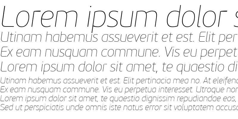 Sample of PF BeauSans Pro ExtraThin Italic