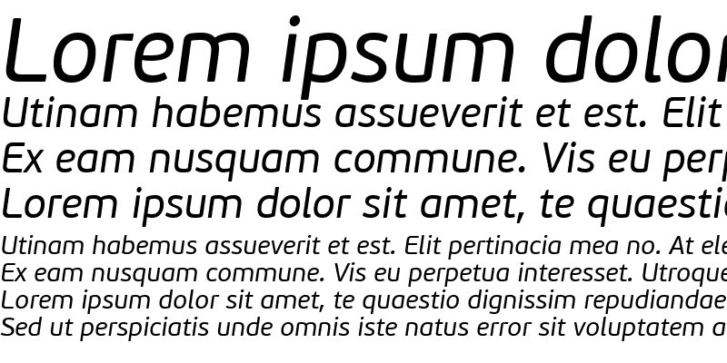 Sample of PF BeauSans Pro Italic