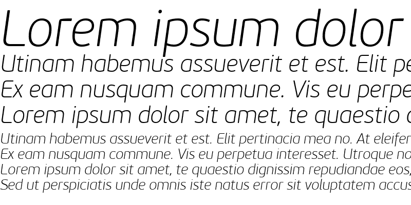 Sample of PF BeauSans Pro Thin Italic