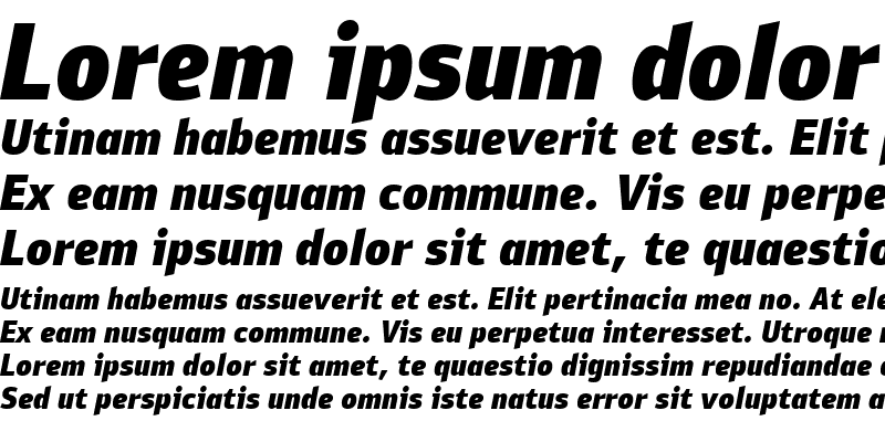 Sample of PF Bulletin Sans Pro Black Italic