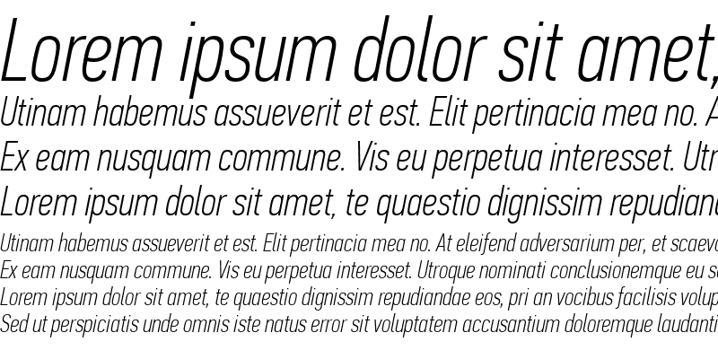 Sample of PF Din Text Comp Pro Thin Italic