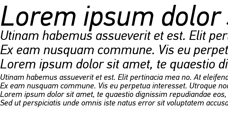 Sample of PF DinText Pro Italic