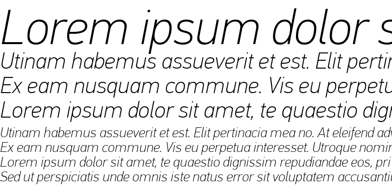 Sample of PF DinText Pro Thin Italic