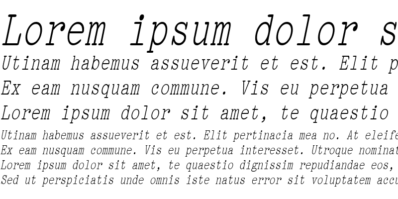 Sample of PicaCondensed Italic