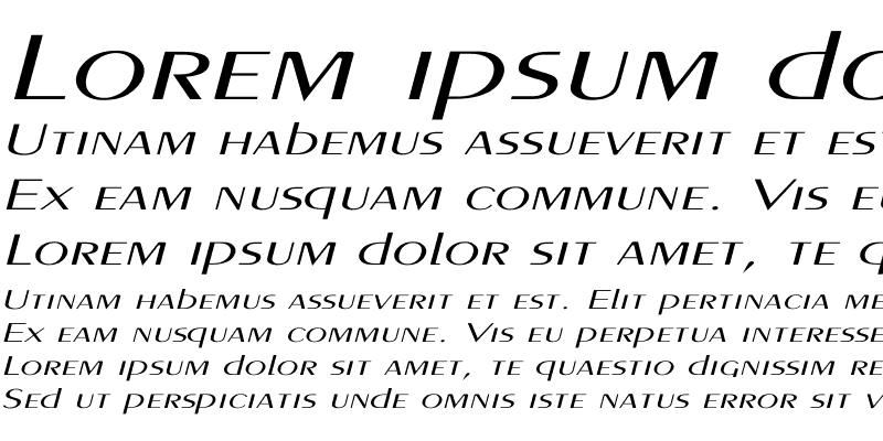 Sample of PigNoseTyp Italic