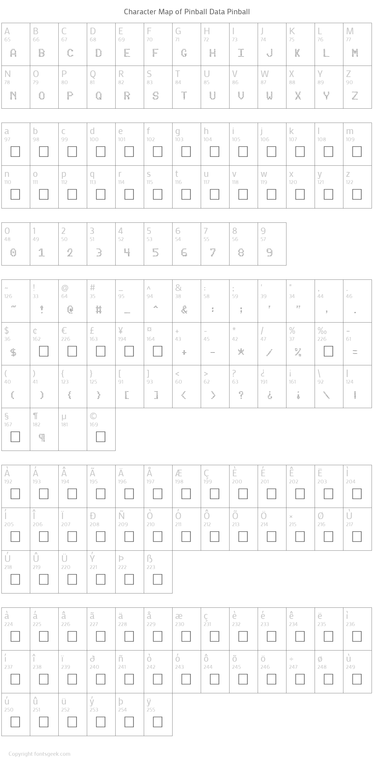 Pinball Data Font : Download For Free, View Sample Text, Rating And ...