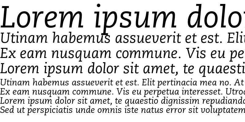 Sample of PMN Caecilia 56 Italic