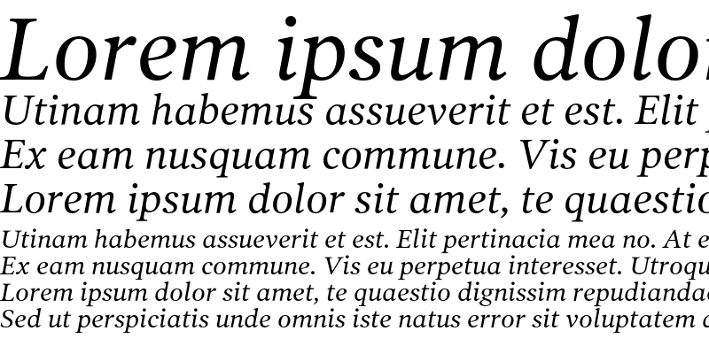 Sample of PoynterOSTextOne Italic