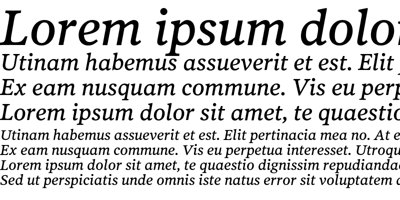 Sample of PoynterOSTextThree Italic