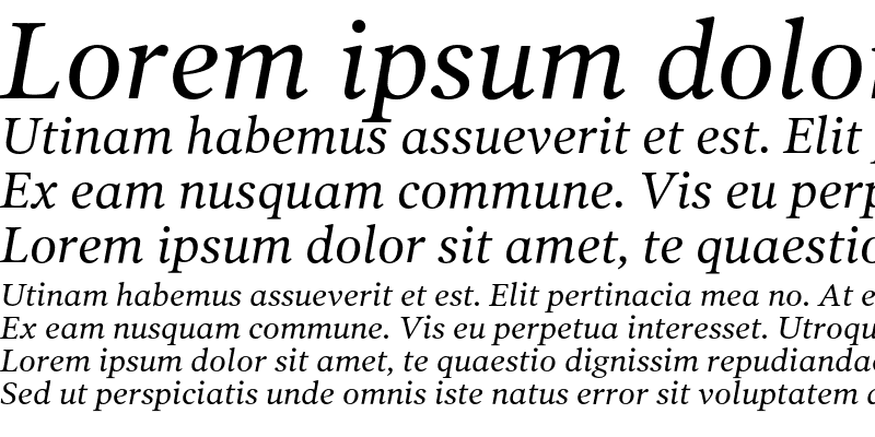 Sample of PoynterText One Italic