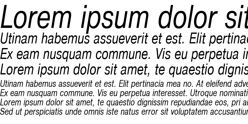 Sample of Pragmatica Condensed Italic