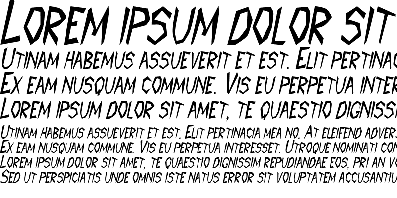 Sample of PrehistoricCondensed Italic