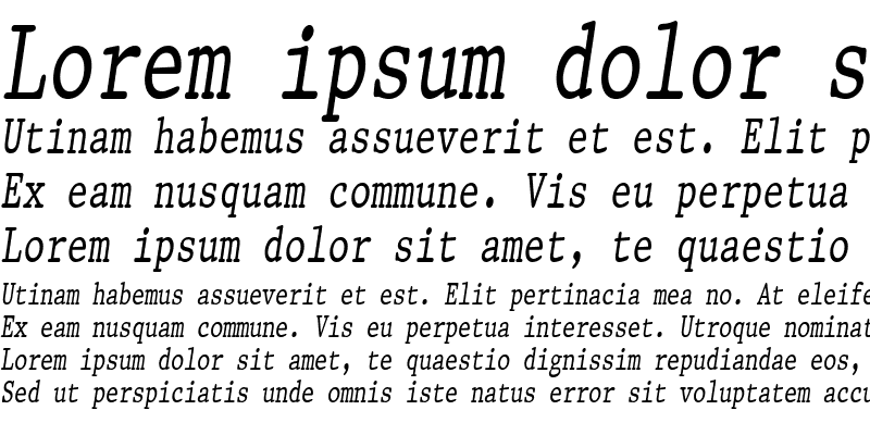 Sample of PrestigeCondensed Italic