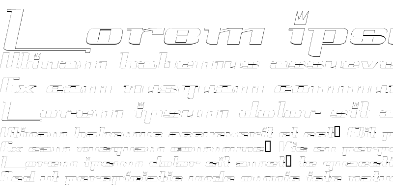 Sample of PrinceAlbertOutline Italic