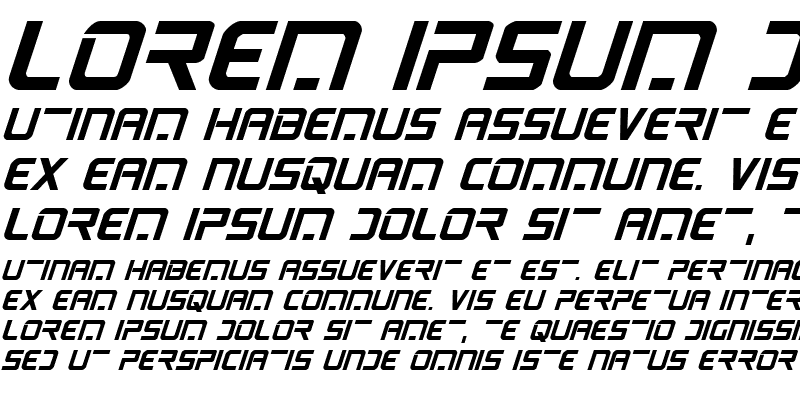 Sample of PsYonic VII Bold Italic