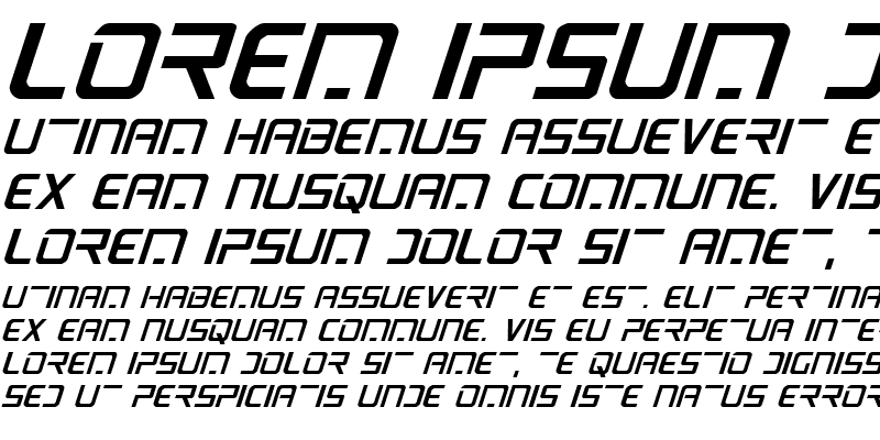 Sample of PsYonic VII Italic
