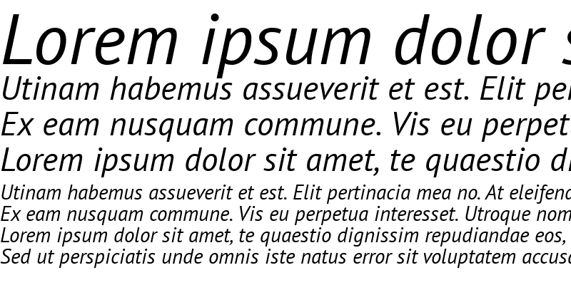 Sample of PT Sans Italic