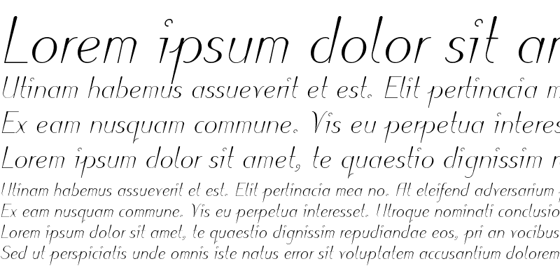 Sample of Puritas LT Light Italic