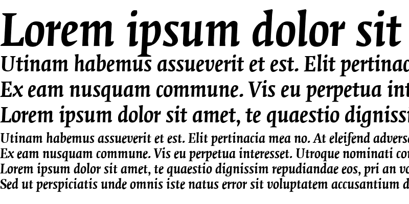 Sample of QuadraatCyrG Bold Italic