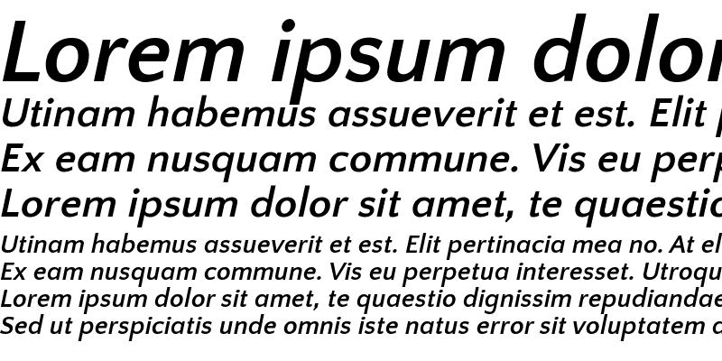 Sample of Quattrocento Sans Bold Italic