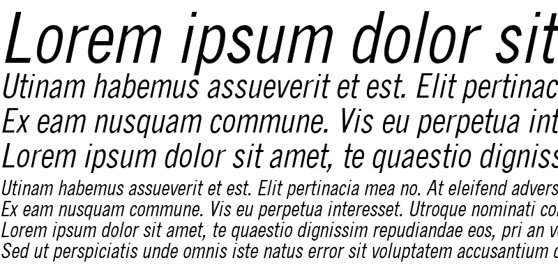 Sample of QuickType Condensed Italic