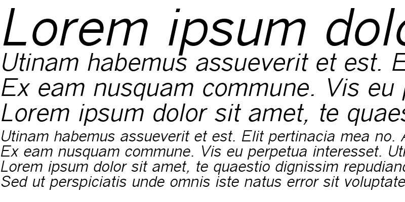 Sample of QuickType II Italic