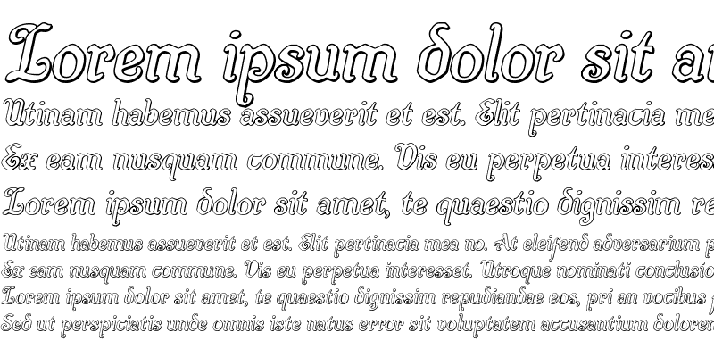Sample of Quill Sword Outline Italic