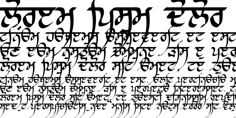 Sample of Raaj Script Thin Thin