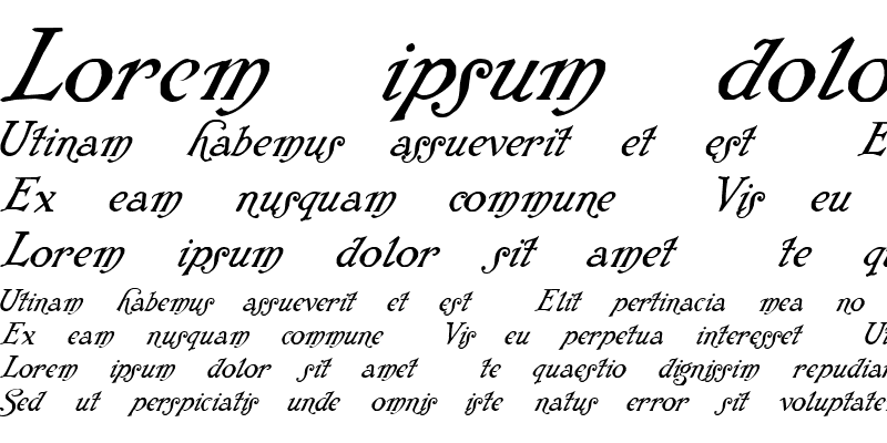 Sample of Rackham Italic Regular