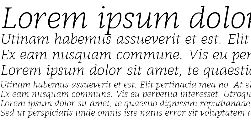 Sample of Radcliffe Text Light Italic