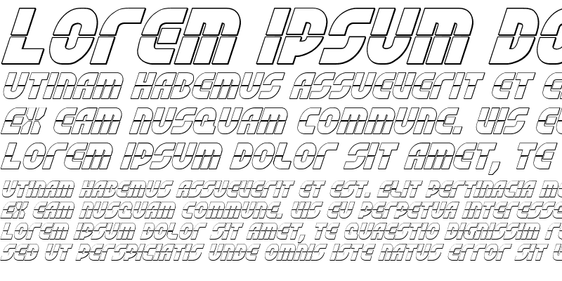 Sample of Rebel Command 3D Italic