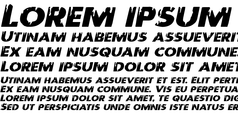 Sample of Red Undead Expanded Italic