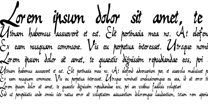 Sample of Reiner Script Regular