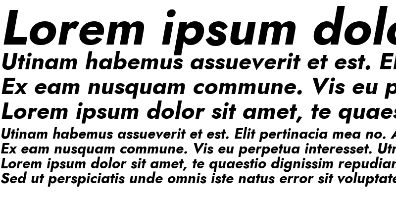 Sample of Renner* Bold Italic