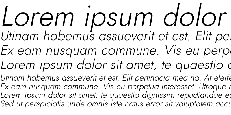 Sample of Renner* Light Italic