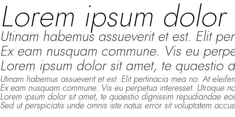 Sample of Renner* Thin Italic