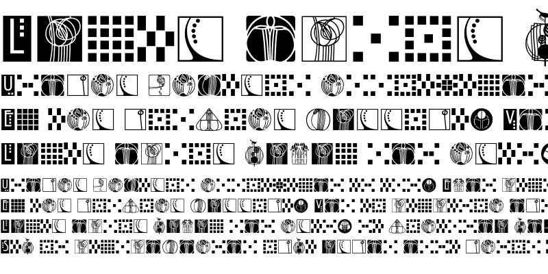 Sample of Rennie Mackintosh Ornaments ITC Regular