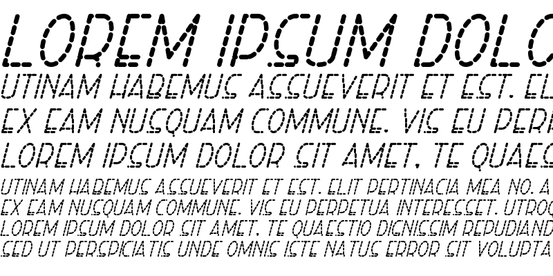 Sample of Right Hand Bold Italic Dash
